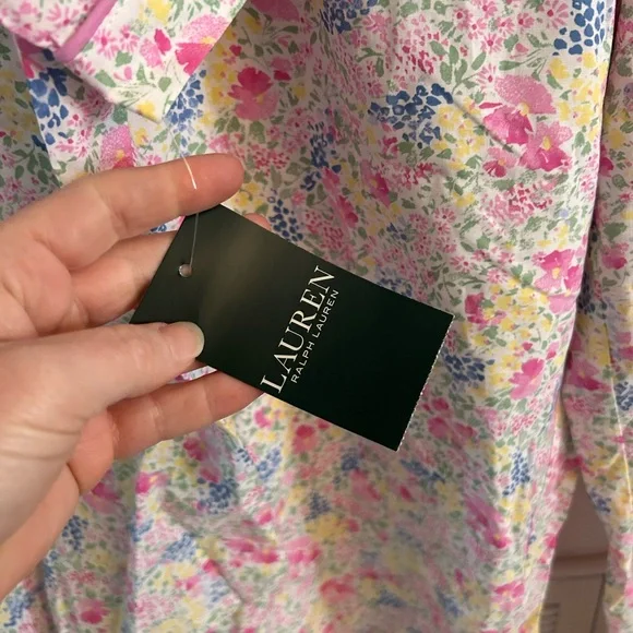 Lauren Ralph Lauren women’s Floral Pajama Set capri short sleeve large - Picture 5 of 5